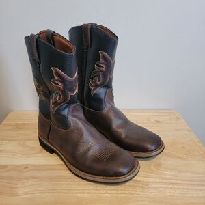 Magellan Outdoors Black and Brown Western Boots Youth Boys Size 2